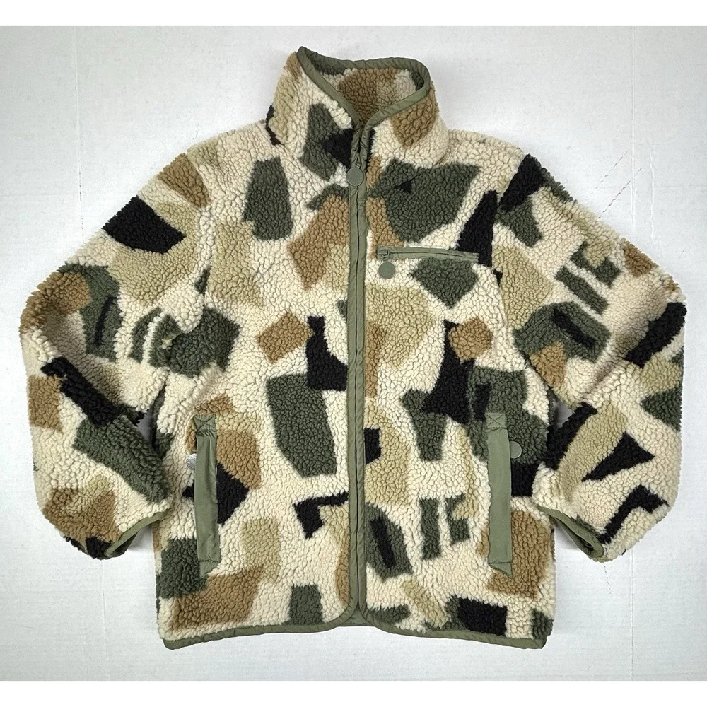 Stella McCartney Kids Camo Teddy Fleece Jacket‎ 10 Years Full Zip Pockets EUC